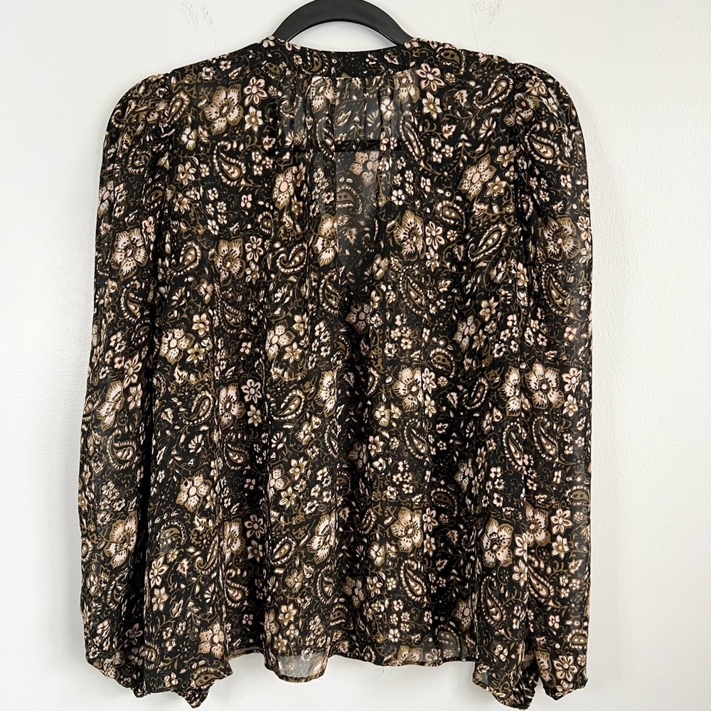 ULLA JOHNSON Size 6 • Carmine Silk Floral Print Blouse. - Picture 5 of 5